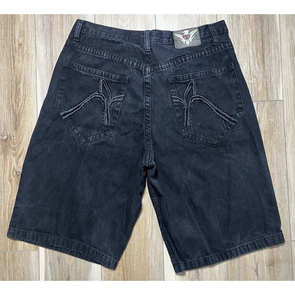 Vintage Roman Royalty RR Black Jean Skater Shorts - Size 38